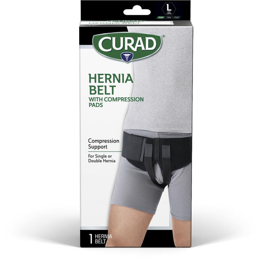 Curad Hernia Belts Black Elastic Retail L 1 Each