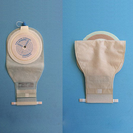 EZ Clean Drainable One Piece Pouch with Attached Wafer, Clear 10ct