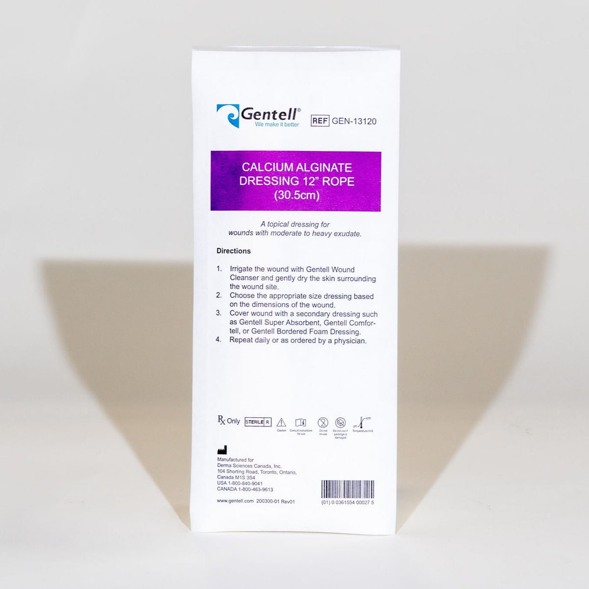 Gentell Calcium Alginate Rope Dressing 12"