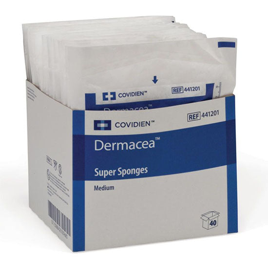 Dermacea Woven Super Sponge Medium Sterile 2's 6" x 6-3/4"
