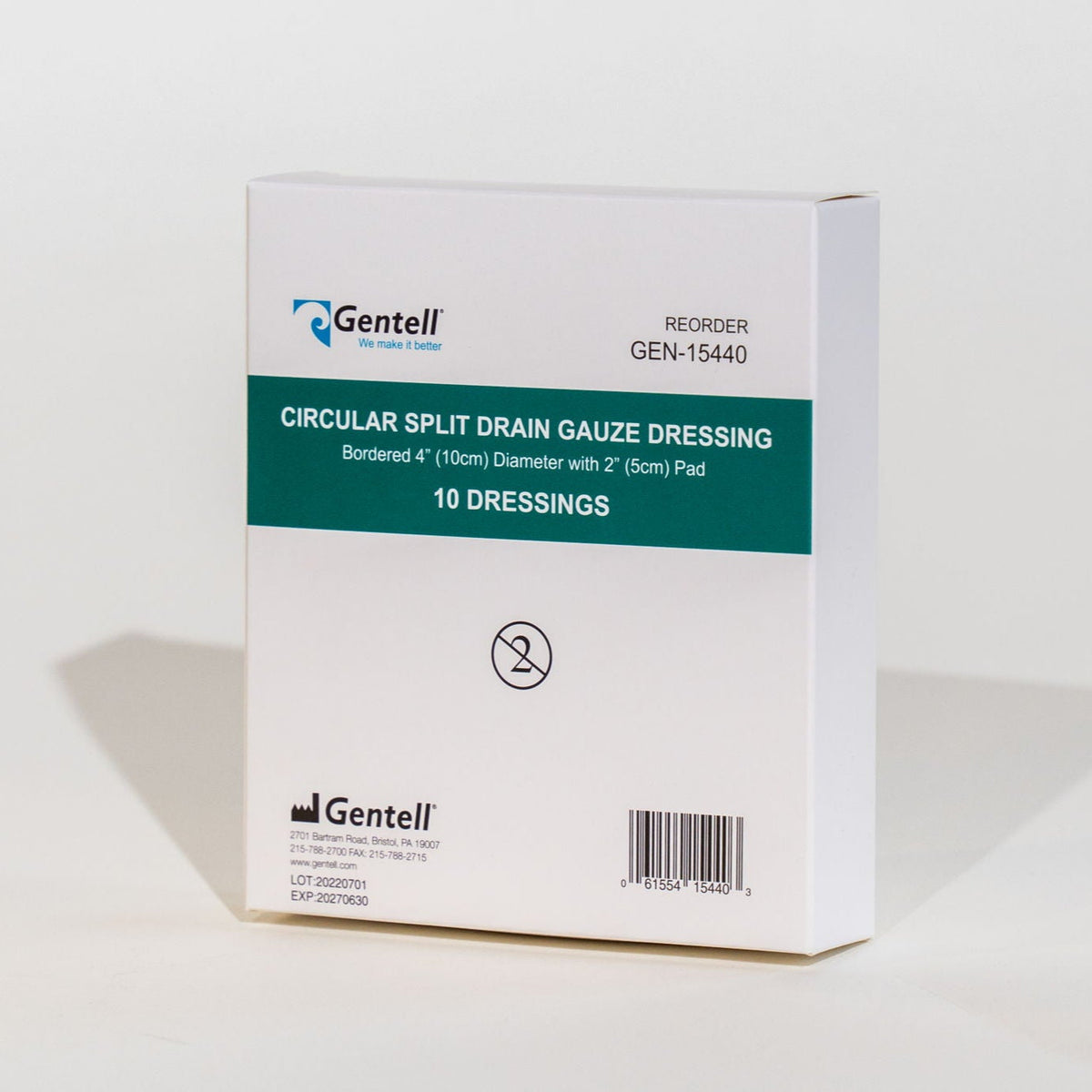 Gentell Circular Split Drain Gauze 4"
