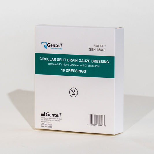 Gentell Circular Split Drain Gauze 4"