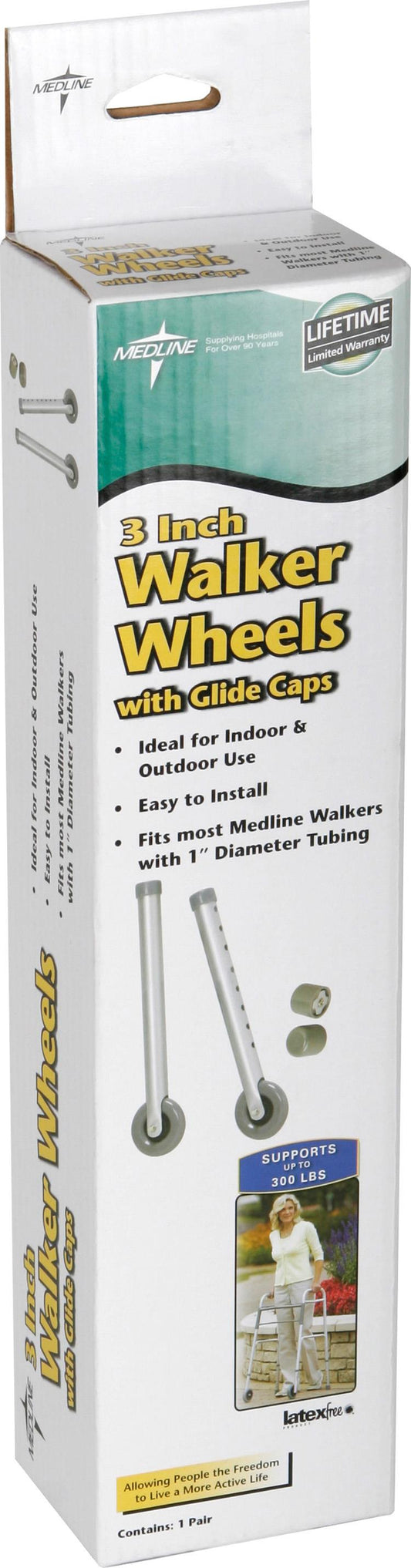 Replacement Walker Casters 3" Wheel 3" F/walker (Set of 2)