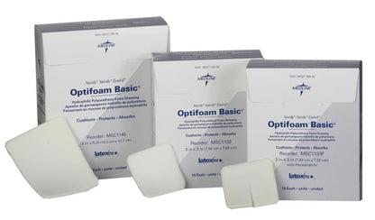 Optifoam Basic Hydrophilic Polyurethane Foam Dressings Fenestrated 3 x 3