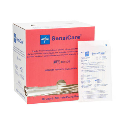 Sensicare Stretch Vinyl Sterile Exam Gloves Pair Wrapped