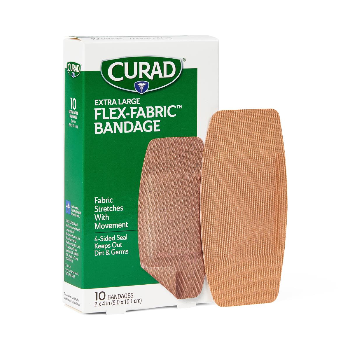 Curad Flex-Fabric Bandages x L Fabric 10ct 2" 4" 24bx/cs