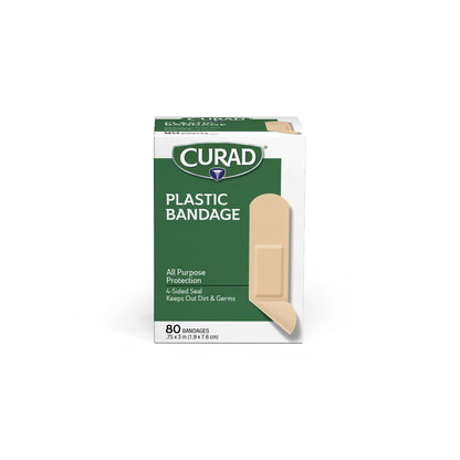 Curad Plastic Adhesive Bandages 3/4" x 3" 80ct