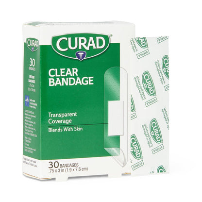 Curad Clear Adhesive Bandages .75" x 3" 30ct