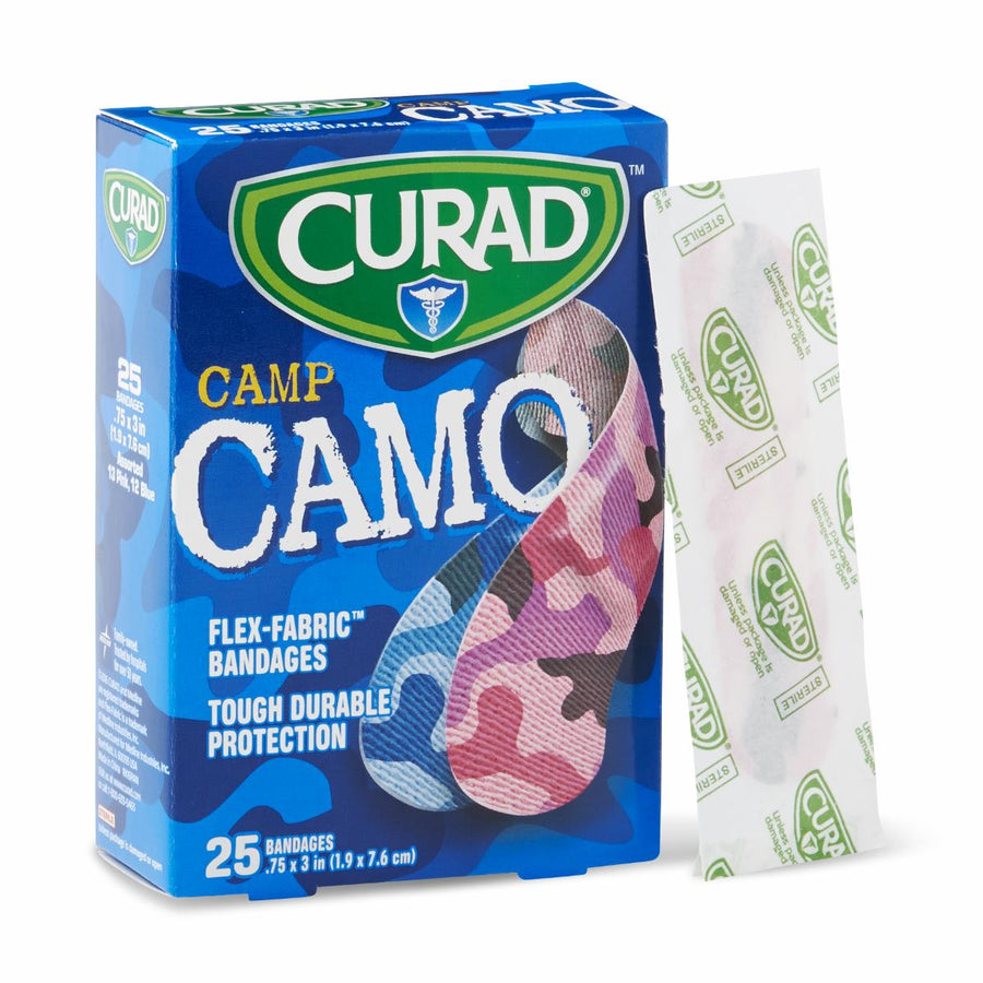 CURAD Camo Flex-Fabric Adhesive Bandages 0.75 x 3 in