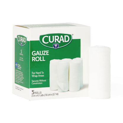 Curad Stretch Rolled Gauze Bandage 3" x 4.1yd 5 Rolls