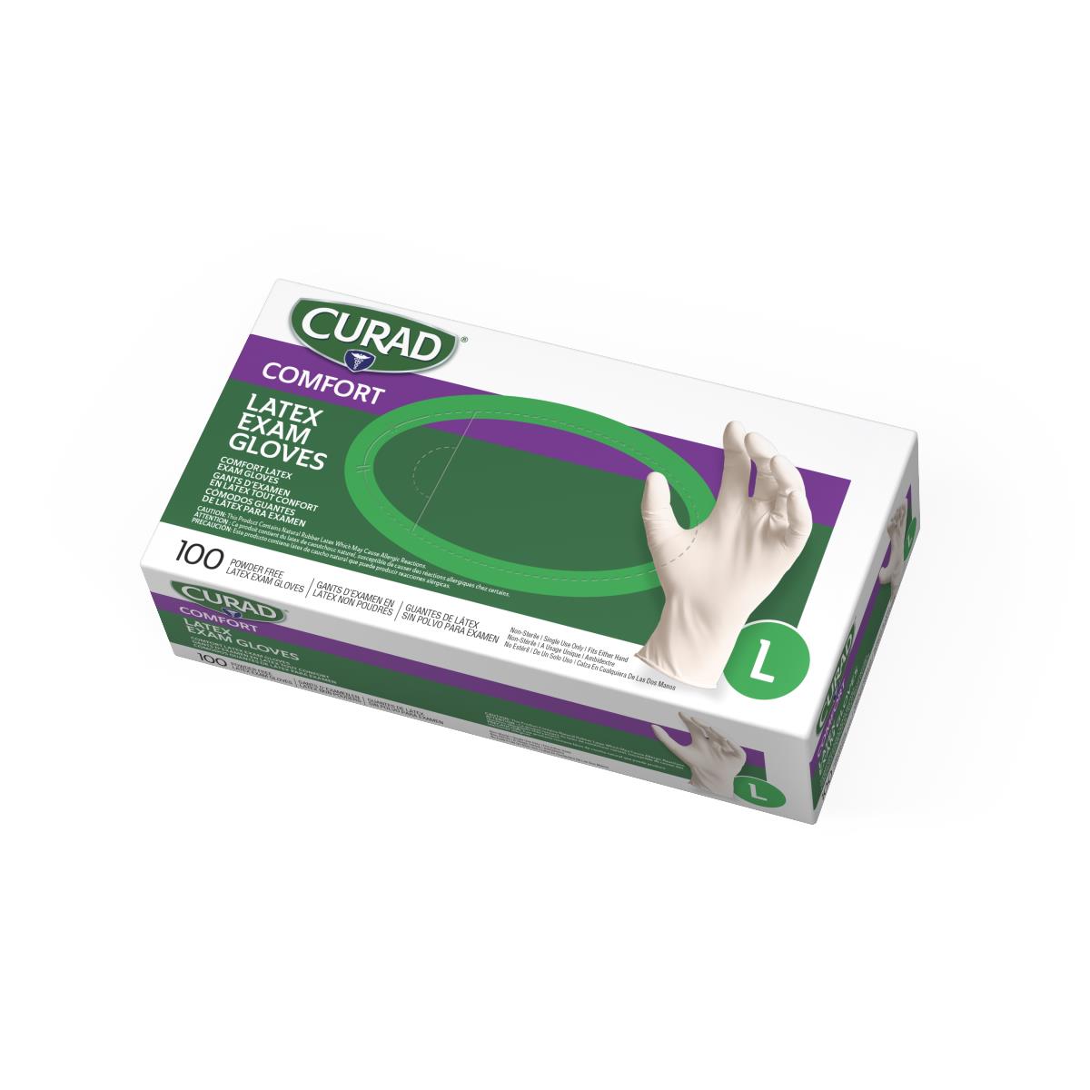 Curad Powder-Free Textured Latex Exam Gloves