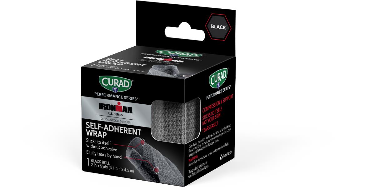 Curad Performance Series Ironman Self-Adherent Wraps Bandage Self Adherent Black 2 1ea