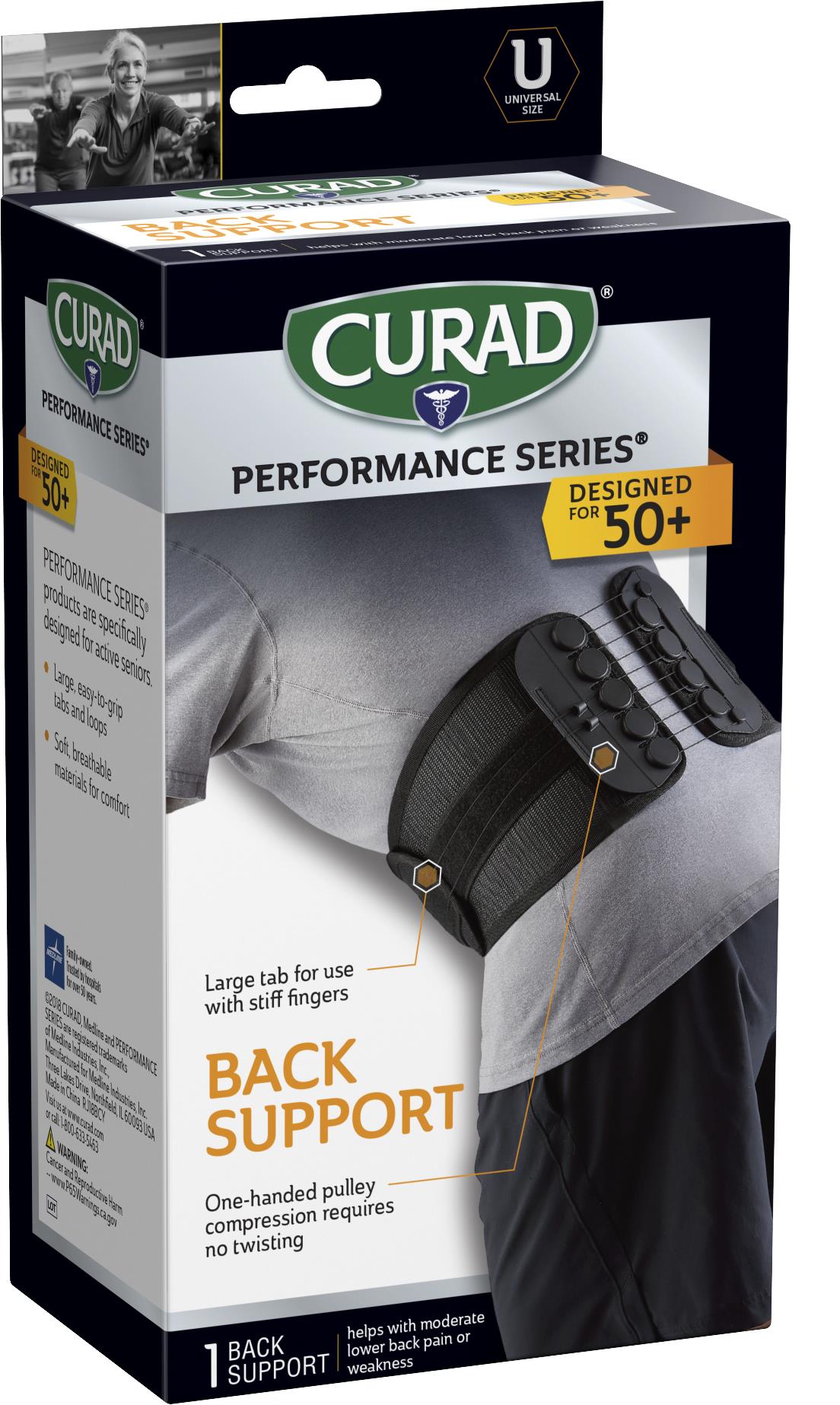 Curad Performance Series Back Supports with Pulley Low Friction Sr (Case of 4)