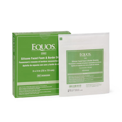 Equos 5-Layer Square Foam Dressings with Silicone Adhesive 3" x 3"