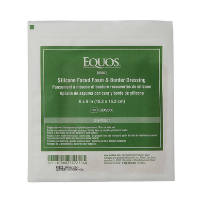 Equos 5-Layer Square Foam Dressings with Silicone Adhesive 6" x 6"