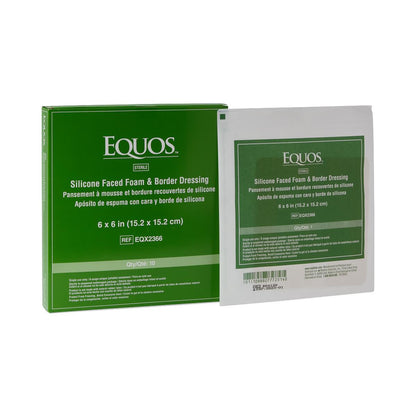 Equos 5-Layer Square Foam Dressings with Silicone Adhesive 6" x 6"