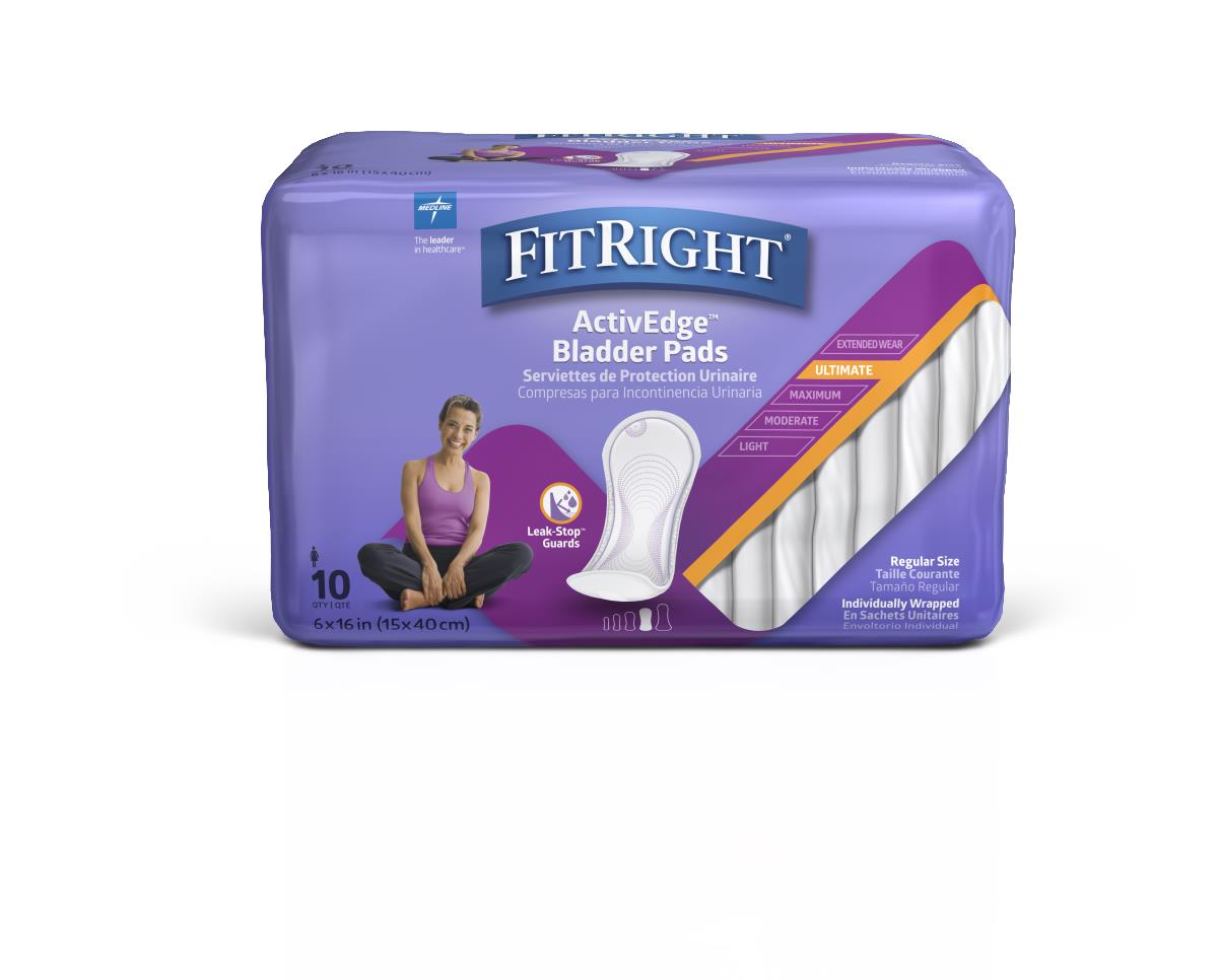 Fitright Activedge Women's Bladder Control Pads Liner Incontinent Ultimate