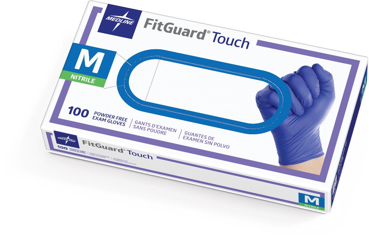 Fitguard Touch Powder-Free Nitrile Exam Gloves Fg 100ct Medium