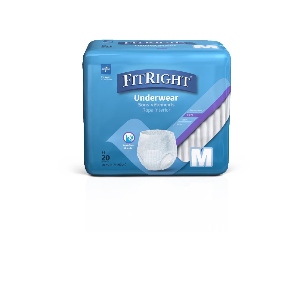 FitRight Super Incontinence Underwear Unisex Heavy Absorbency 20ct