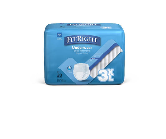 FitRight Bariatric Disposable Underwear Unisex Heavy Absorbency 3XL 75in-94in 80Ct