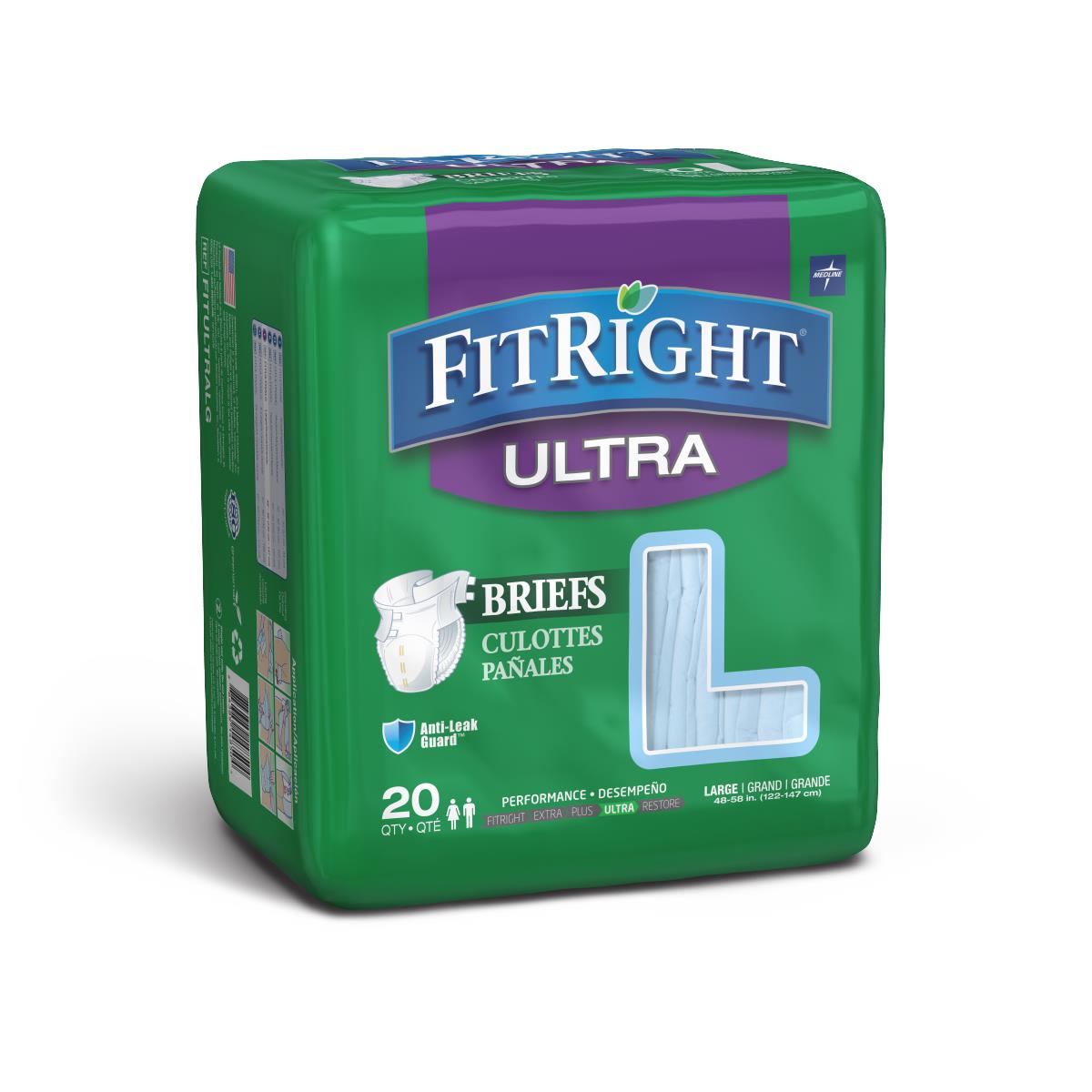 Fitright Ultra Incontinence Briefs Clothlike Fitultra Large 44-56