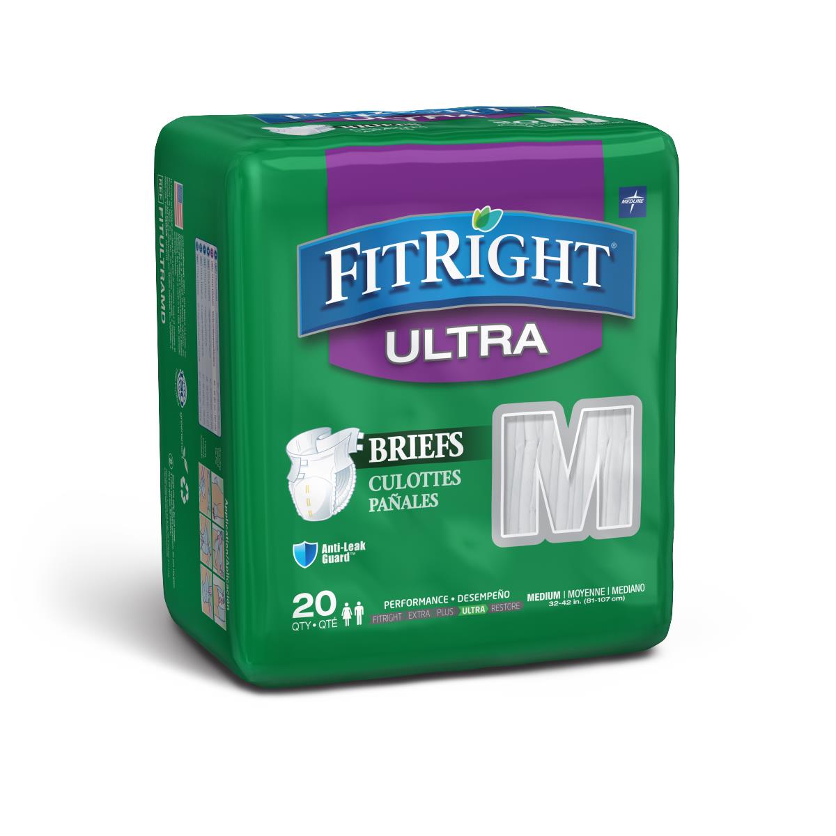 Fitright Ultra Incontinence Briefs Clothlike Fitultra Medium 32-44