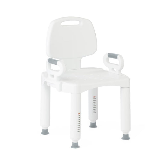 Guardian Shower Chair with Backrest and Arms Plastic 350lbs Gray (1 Each)