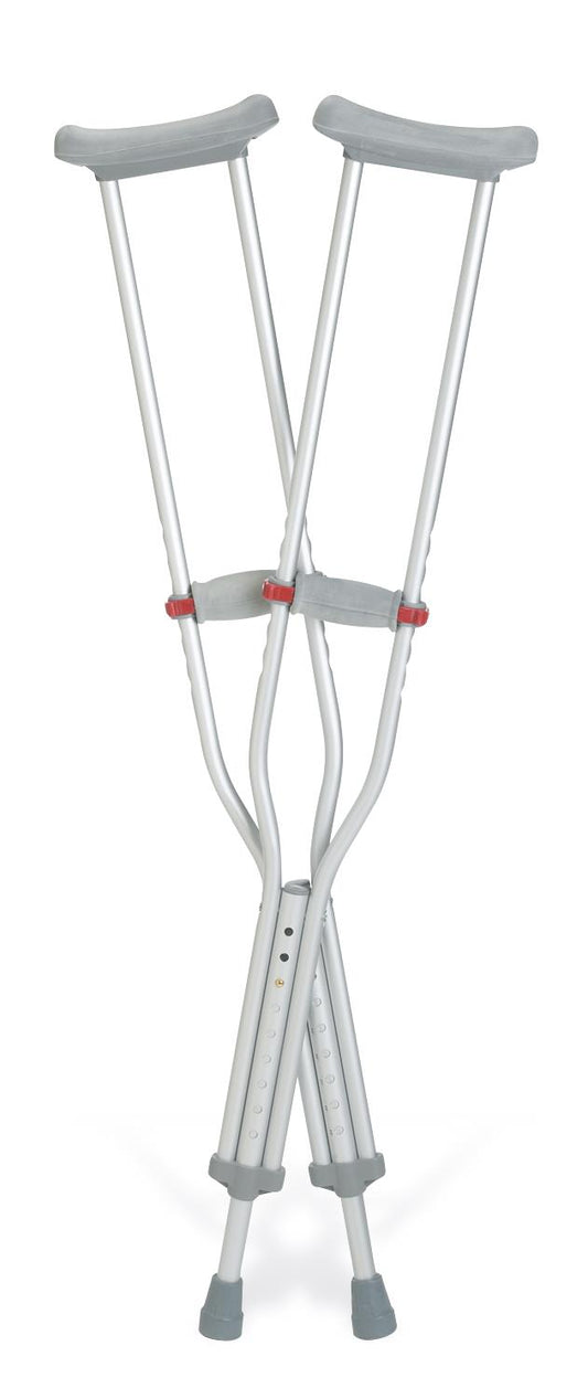 Aluminum Crutches with Red Dot Hand Grip Red-Dot Adult