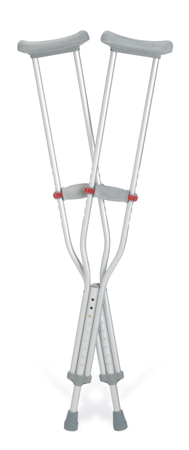 Aluminum Crutches with Red Dot Hand Grip Red-Dot Youth