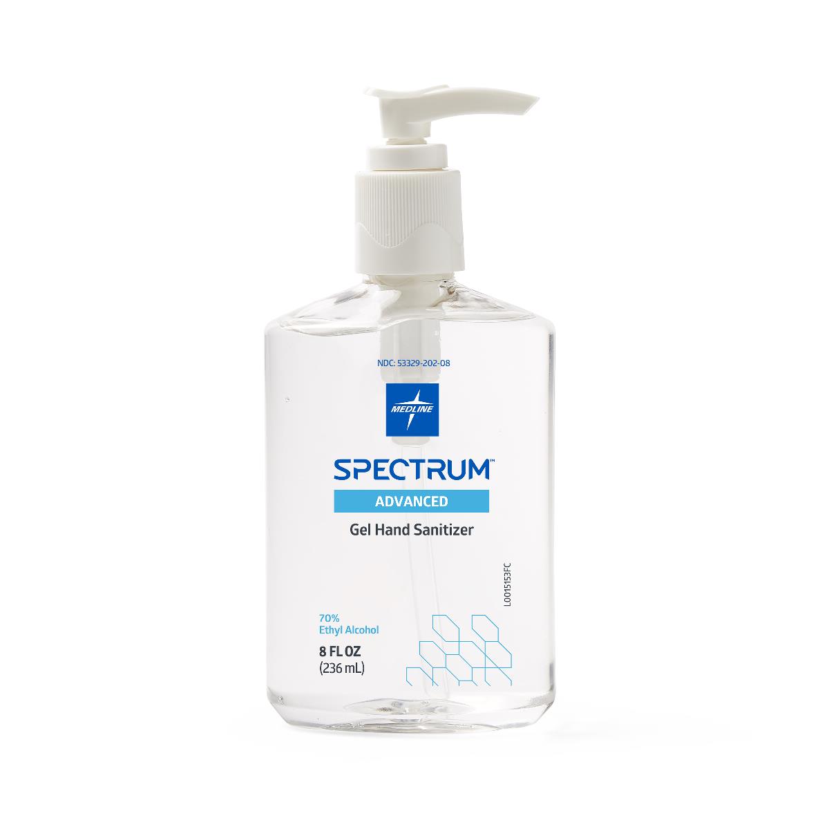 Spectrum Advanced Hand Sanitizer with Aloe Vera and Vitamin E Gel 70% 8oz