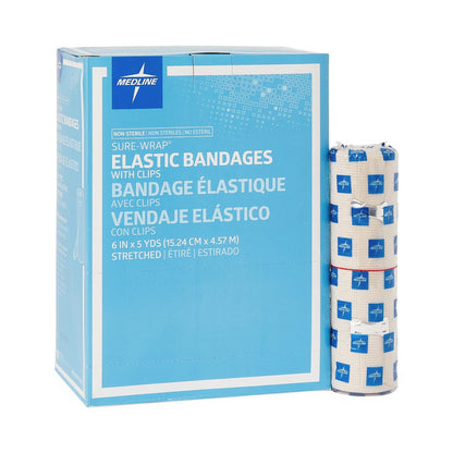 Sure-Wrap Nonsterile Elastic Bandages 6 x 5yd Clips
