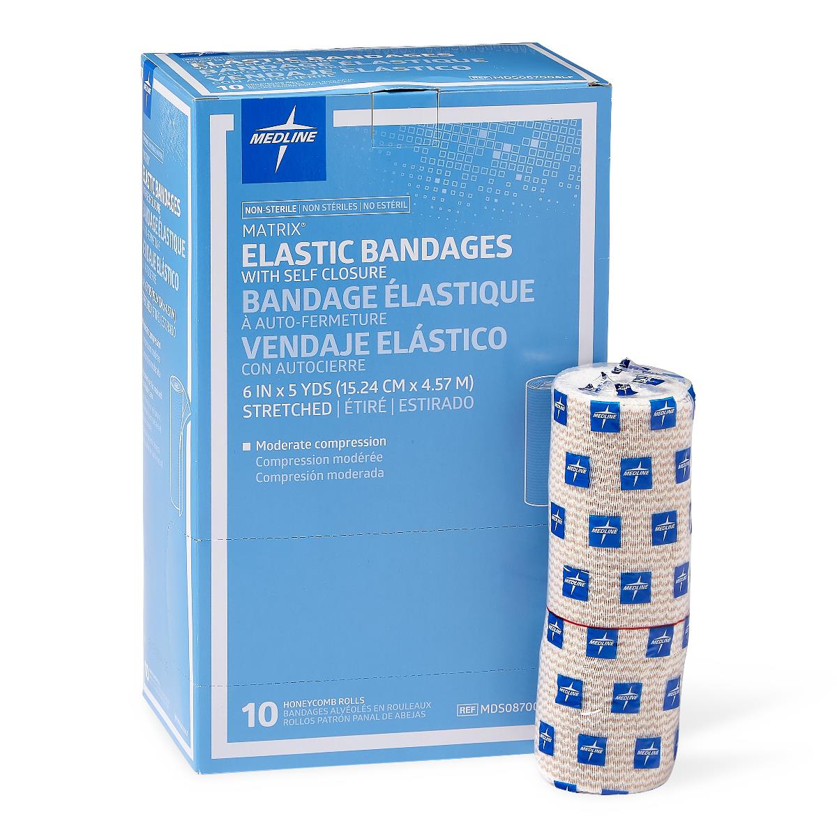 Nonsterile Matrix Elastic Bandages 6" x 5yd Self Closure