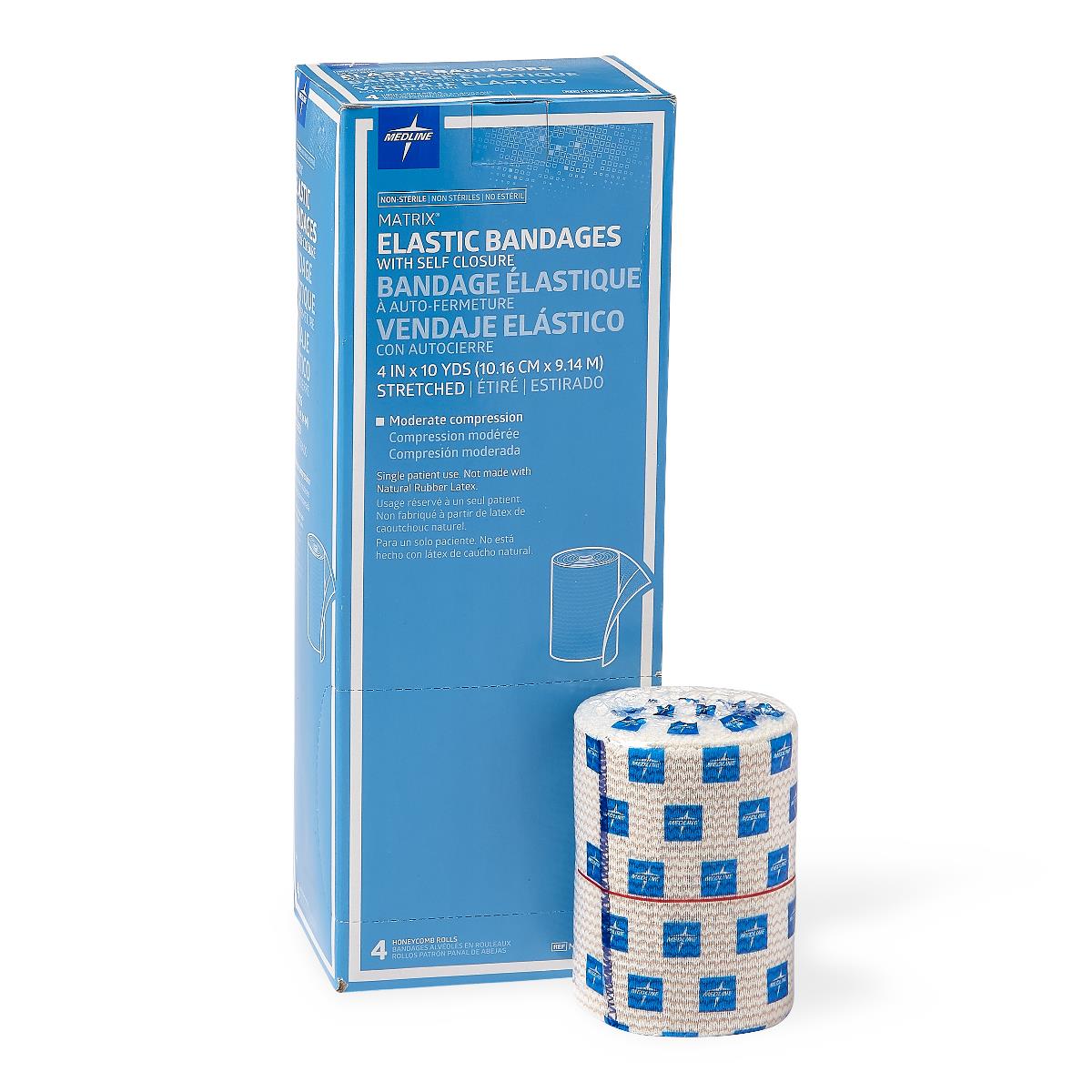 Nonsterile Matrix Elastic Bandages 4" x 10yd Self Closure