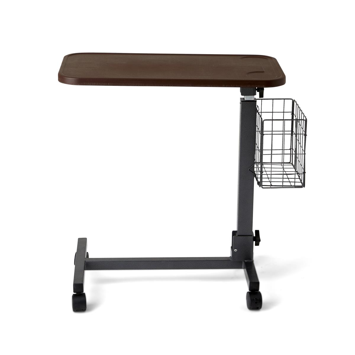 Fold-Flat Overbed Table with basket Walnut (1 Each)