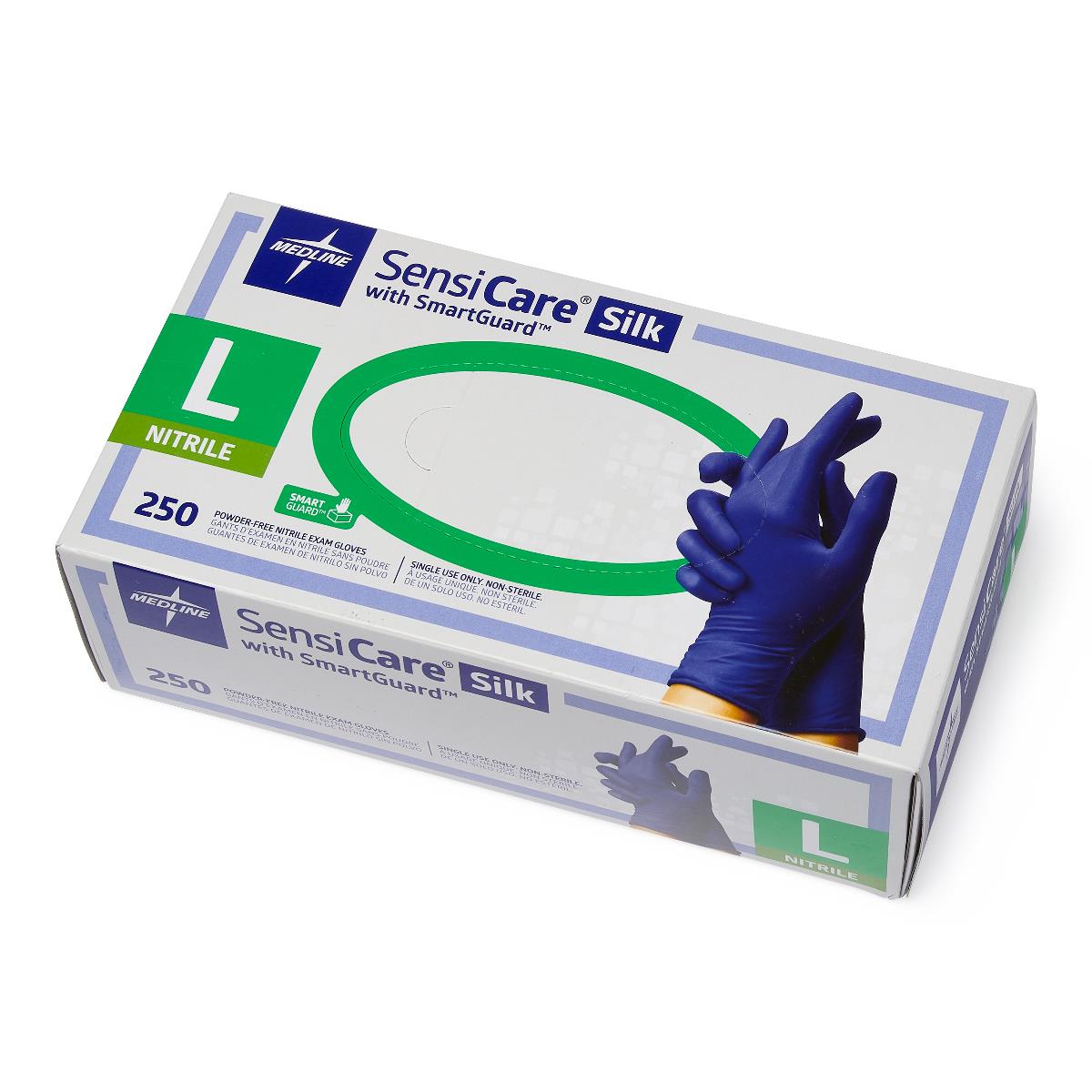 Sensicare Silk Powder-Free Nitrile Exam Gloves with Film