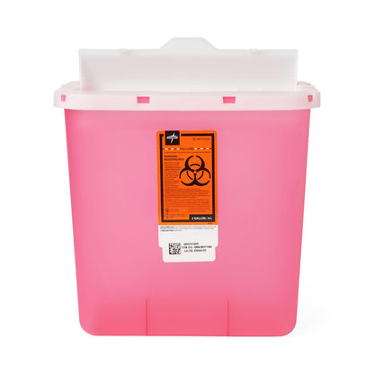 Biohazard Patient Room Sharps Disposal Containers Clear/Red Flap