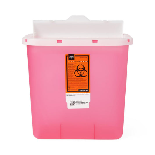 Biohazard Patient Room Sharps Disposal Containers Clear/Red Flap