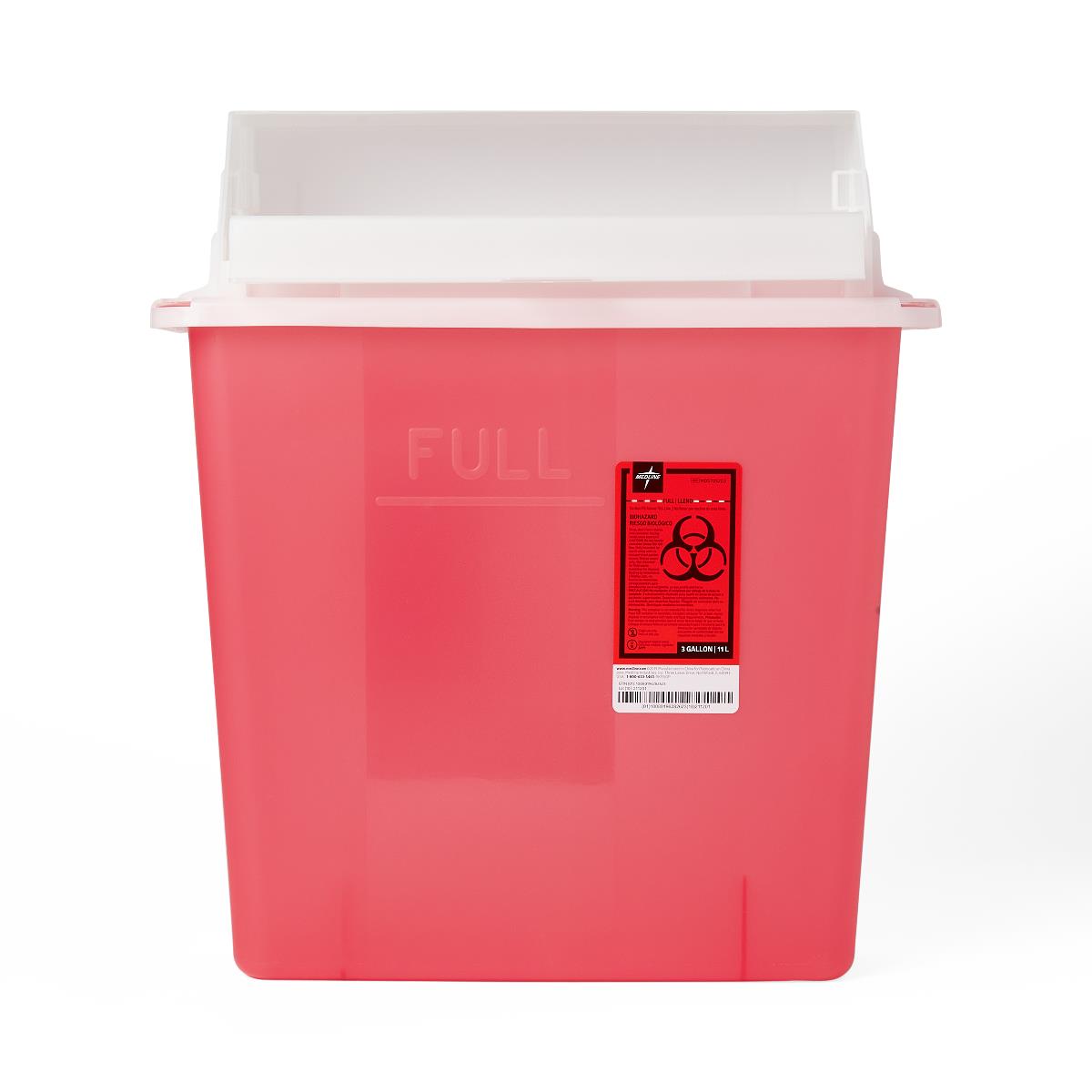 Biohazard Patient Room Sharps Disposal Containers 3 Ga. Red