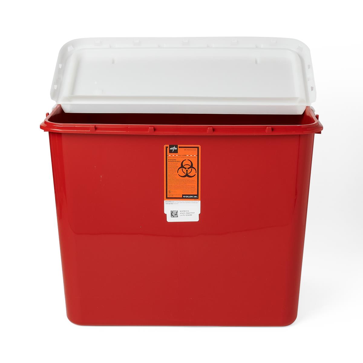 Large Biohazard Containers Sharps 10 Gal Red Hinged
