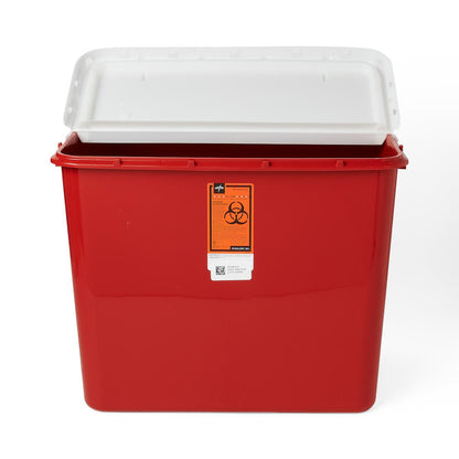 Large Biohazard Containers Sharps 10 Gal Red Hinged