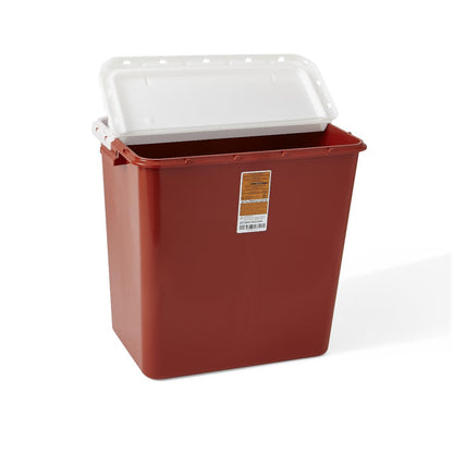 Large Biohazard Containers Sharps 12 Gal Red Hinged