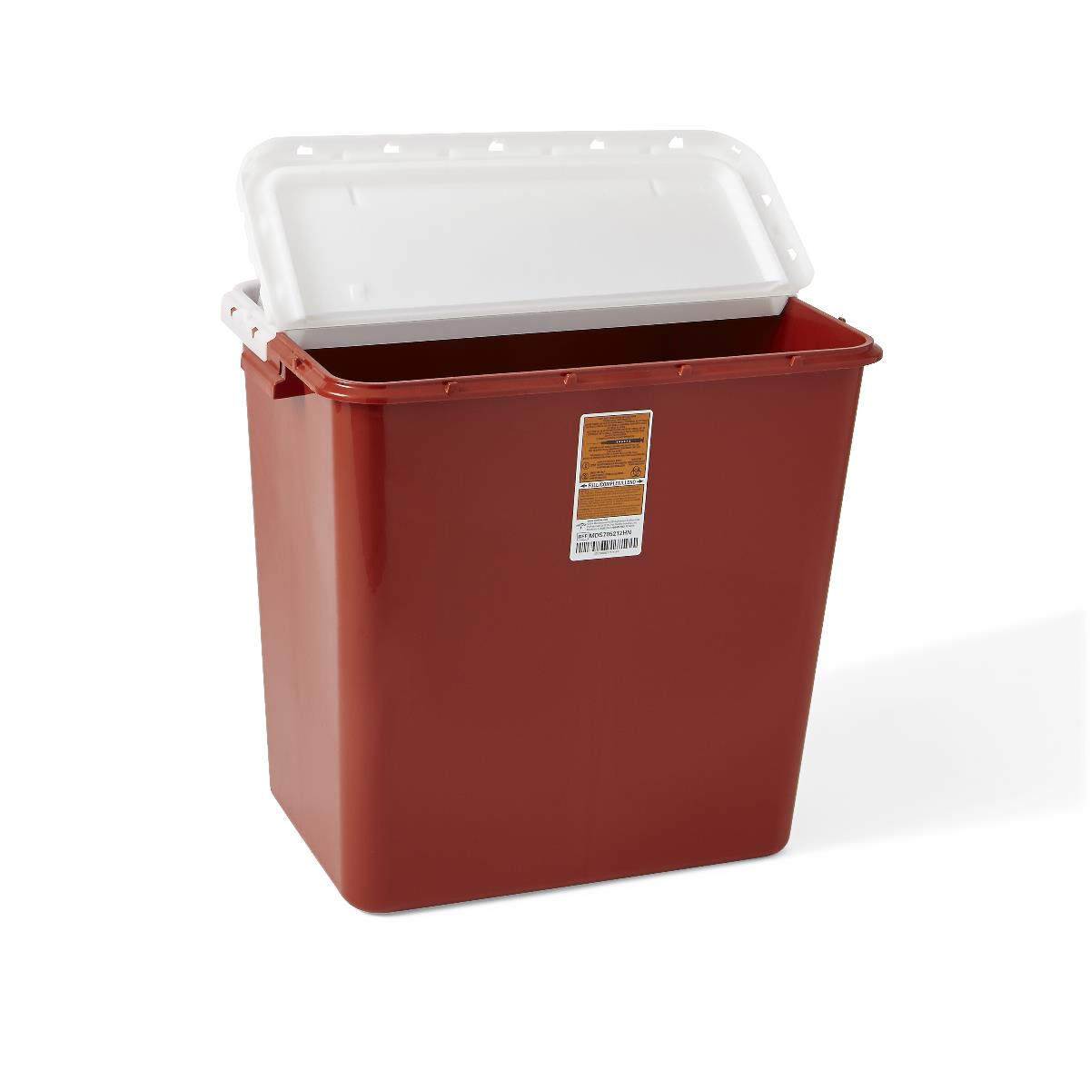 Large Biohazard Containers Sharps 12 Gal Red Hinged