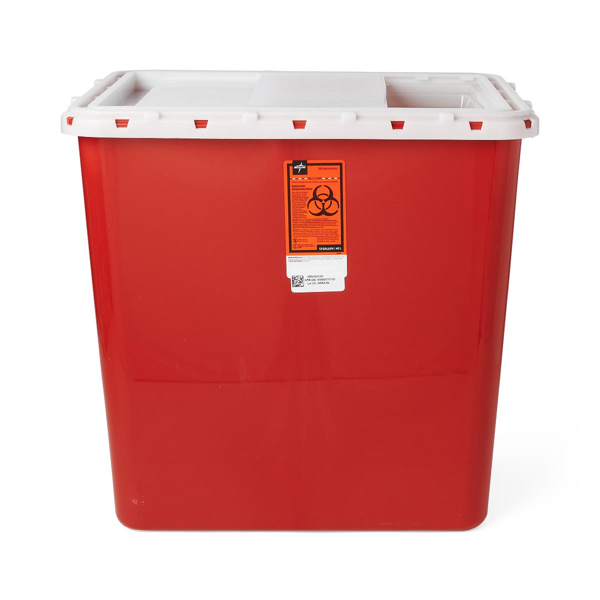 Large Biohazard Containers Sharps 12 Gal Red Slide