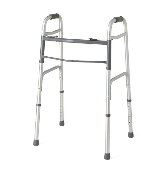 Two-Button Folding Walkers Without Wheels 2 Button Adj.1inadult