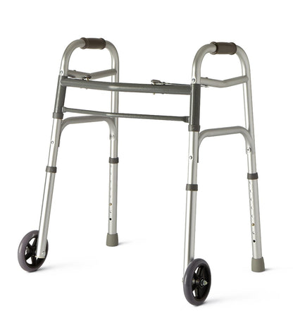 Youth Two-Button Folding Walkers with 5" Wheels Guardian with 5in