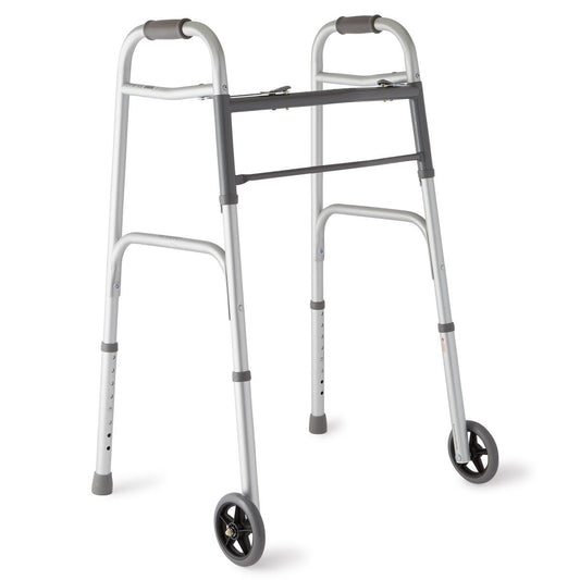 Two-Button Folding Walkers with 5" Wheels 2 Button with 5inwheels