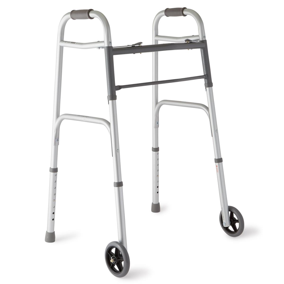 Two-Button Folding Walkers with 5" Wheels 2 Button with 5inwheels