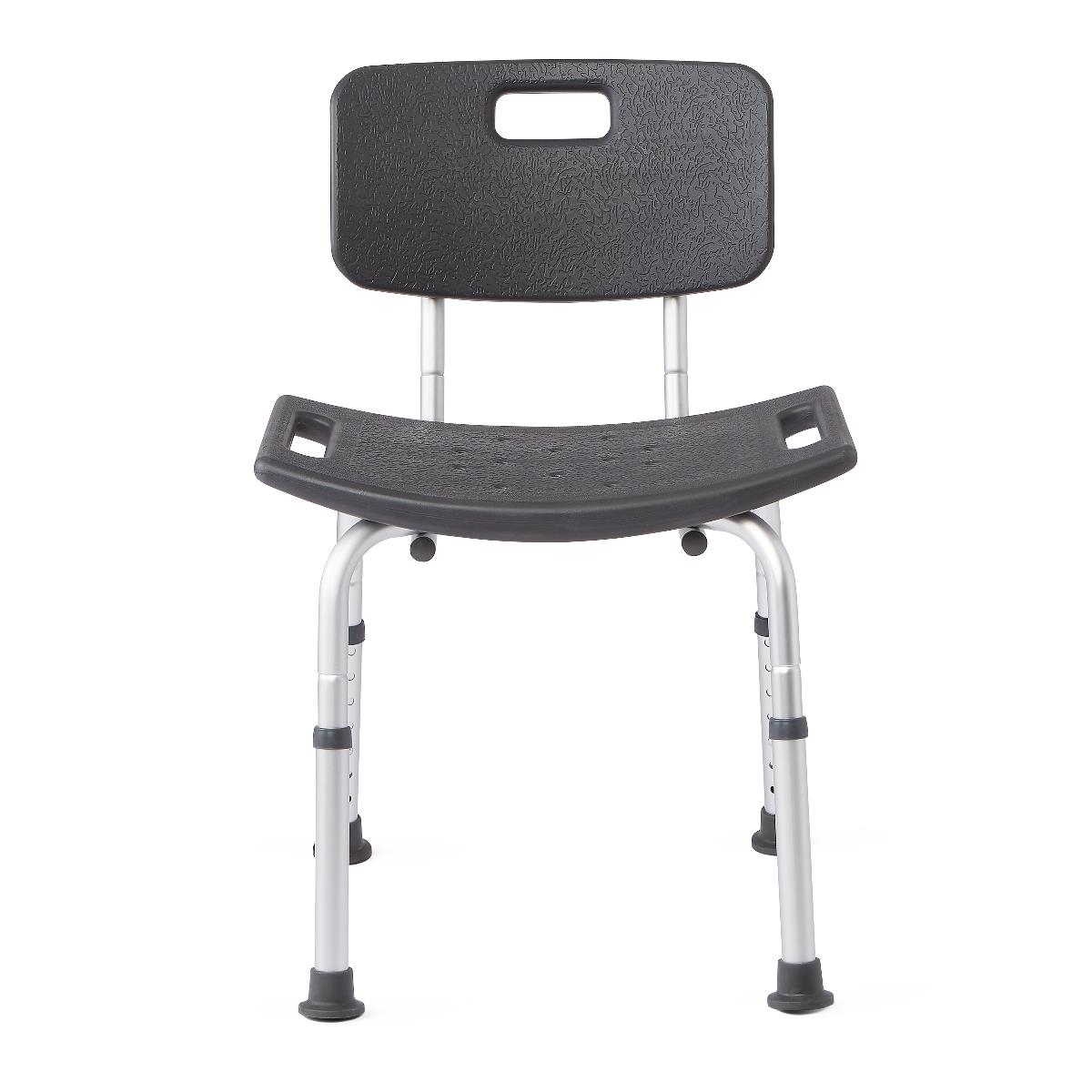 Aluminium Shower Chair with Back Microban Knockdown 300lb Capacity Black