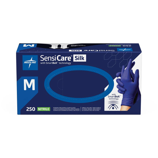 Sensicare Silk Nitrile Exam Gloves with Smartbo x Technology Glove Pf Smrtbx M
