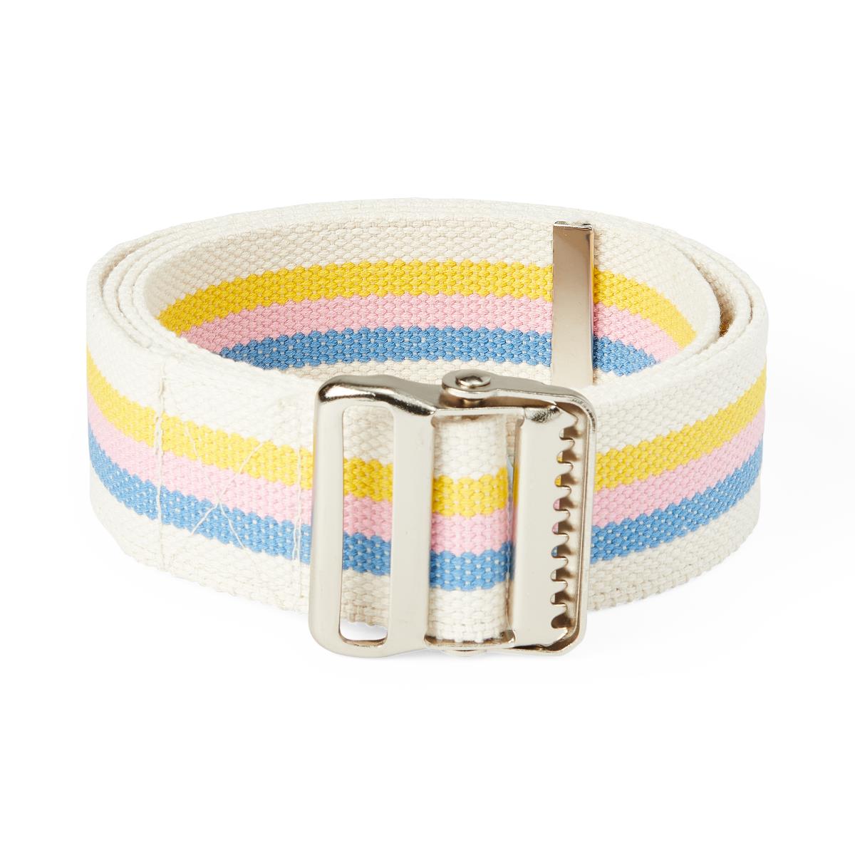 Washable Cotton Gait Belts Transfer Cttn 60" Metal Bckl Pastl